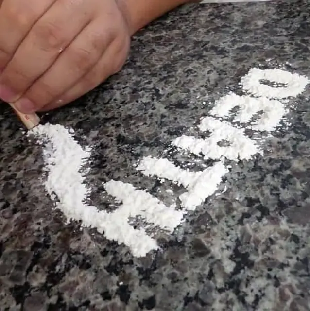 snorting cocaine