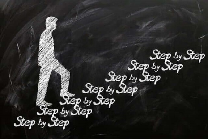 step by step