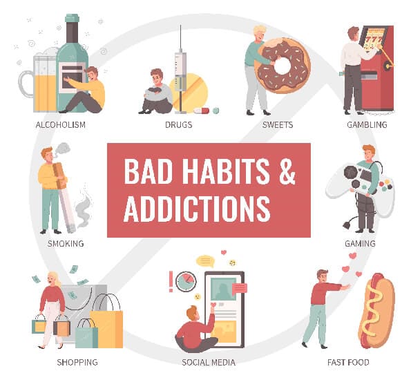 addictions and bad habits cartoon
